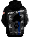 German Shepherd HONOR THE FALLEN Men and Women 3D Shirt