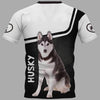 Husky In My Darkest Hour Men and Women 3D T Shirt