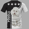 Poodle Paws Men and Women 3D T Shirt