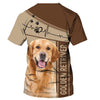 Golden Retriever Heartbeat And Footprint Men and Women 3D Shirt