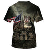 Pitbull And American Flag Shirt 3D Full Printing for Dog Mom Dad lovers