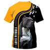 Pitbull Paws Yellow Shirt 3D Full Printing for Dog Mom Dad lovers
