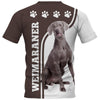 Weimaraner Paws Men and Women 3D Shirt