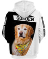 Golden Retriever Wearing A Scarf Shirt 3D Full Printing for Dog Mom Dad lovers