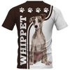 Whippet Paws Men and Women 3D Shirt