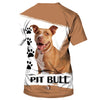 Pitbull Make Me Happy Shirt 3D Full Printing for Dog Mom Dad lovers