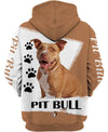 Pitbull Make Me Happy Shirt 3D Full Printing for Dog Mom Dad lovers