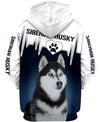 HUSKY Footprints And Heart Beats Men and Women 3D Shirt