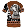Love Boxer Dog Motifs 3D shirt for Boxer lovers