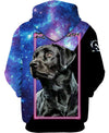 Black Labrador Fanciful Galaxy Men and Women 3D Shirt