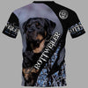 ROTTWEILER DOG BLUE Men and Women 3D Shirt