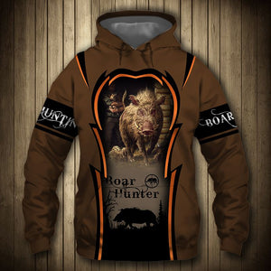 Brown Boar Hunting - Hoodie, Sweatshirt, TShirt
