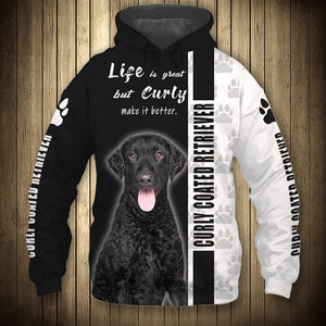 Curly Coated Retriever - Life Short, Pet Better - Hoodie, Sweatshirt, TShirt