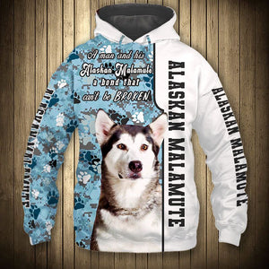 Alaskan Malamute - A Man Bond Can't Be Broken - Hoodie, Sweatshirt, TShirt