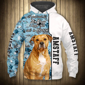 American Staffordshire Terrier - A Man Bond Can't Be Broken - Hoodie, Sweatshirt, TShirt