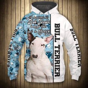 White Bull Terrier - A Man Bond Can't Be Broken - Hoodie, Sweatshirt, TShirt