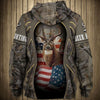 Flag Deer - Hoodie, Sweatshirt, TShirt