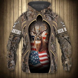 Flag Deer - Hoodie, Sweatshirt, TShirt