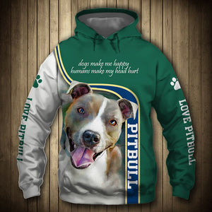 Pitbull - Make Me Happy, Humans Head Hurt - Hoodie, Sweatshirt, TShirt