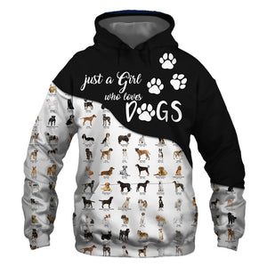 Just A Girl Love Dog Leg Half White Half Black - Hoodie, Sweatshirt, TShirt