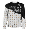 Just A Girl Love Dog Leg Half White Half Black - Hoodie, Sweatshirt, TShirt