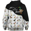 Just A Girl Love Ducks Black White - Hoodie, Sweatshirt, TShirt