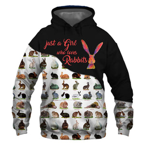 Black Playful Rabbit- Just A Girl Love - Hoodie, Sweatshirt, TShirt 