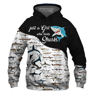 Smiling Sharks - Just A Girl Love - Hoodie, Sweatshirt, TShirt 