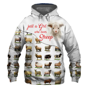 Bundle White Sheeps - Just A Girl Love - Hoodie, Sweatshirt, TShirt 