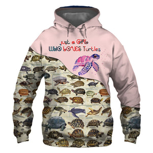 Pink Turtle - Just A Girl Love - Hoodie, Sweatshirt, TShirt 