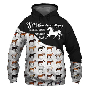 Winter Horses - Make Me Happy, Humans Head Hurt - Hoodie, Sweatshirt, TShirt 