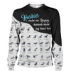 Half Black Husky - Make Me Happy, Humans Head Hurt - Hoodie, Sweatshirt, TShirt
