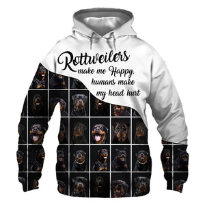 Bundle Rottweiler - Make Me Happy, Humans Head Hurt - Hoodie, Sweatshirt, TShirt