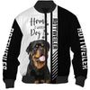 Black White Rottweiler - Home Is Where My Dog Is - Hoodie, Sweatshirt, TShirt