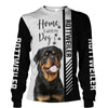 Black White Rottweiler - Home Is Where My Dog Is - Hoodie, Sweatshirt, TShirt