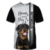 Black White Rottweiler - Home Is Where My Dog Is - Hoodie, Sweatshirt, TShirt