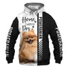 Black White Pomeranian - Home Is Where My Dog Is - Hoodie, Sweatshirt, TShirt 