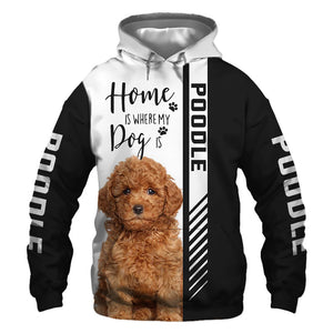 Tiny Black Poodle - Home Is Where My Dog Is - Hoodie, Sweatshirt, TShirt 