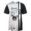 Smiling Pug - Home Is Where My Dog Is - Hoodie, Sweatshirt, TShirt 
