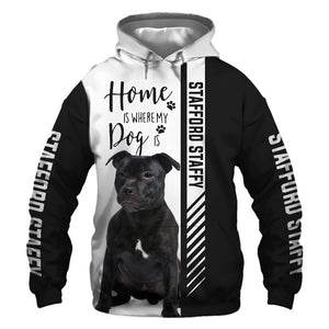 Stafford Staffy - Home Is Where My Dog Is - Hoodie, Sweatshirt, TShirt 