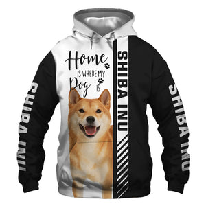Shiba Inu - Home Is Where My Dog Is - Hoodie, Sweatshirt, TShirt 