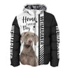 Black White Weimaraner - Home Is Where My Dog Is - Hoodie, Sweatshirt, TShirt 