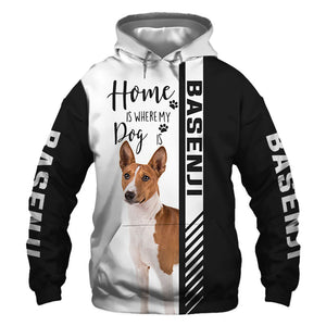 Basenji - Home Is Where My Dog Is - Hoodie, Sweatshirt, TShirt
