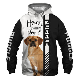 Yellow Puggle - Home Is Where My Dog Is - Hoodie, Sweatshirt, TShirt 