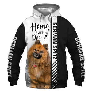 German Spitz - Home Is Where My Dog Is - Hoodie, Sweatshirt, TShirt