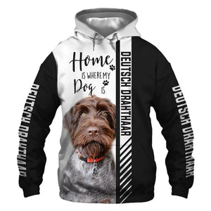 German Wirehaired Pointer - Home Is Where My Dog Is - Hoodie, Sweatshirt, TShirt