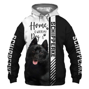 Black Schipperke - Home Is Where My Dog Is - Hoodie, Sweatshirt, TShirt