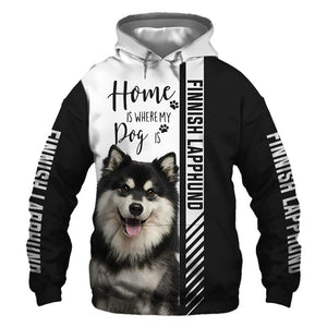 Finnish Lapphund - Home Is Where My Dog Is - Hoodie, Sweatshirt, TShirt