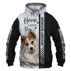 Norwegian Lundehund - Home Is Where My Dog Is - Hoodie, Sweatshirt, TShirt 