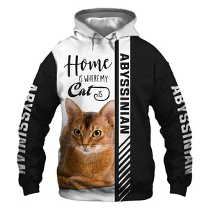 Abyssinian - Home Is Where My Cat Is - Hoodie, Sweatshirt, TShirt